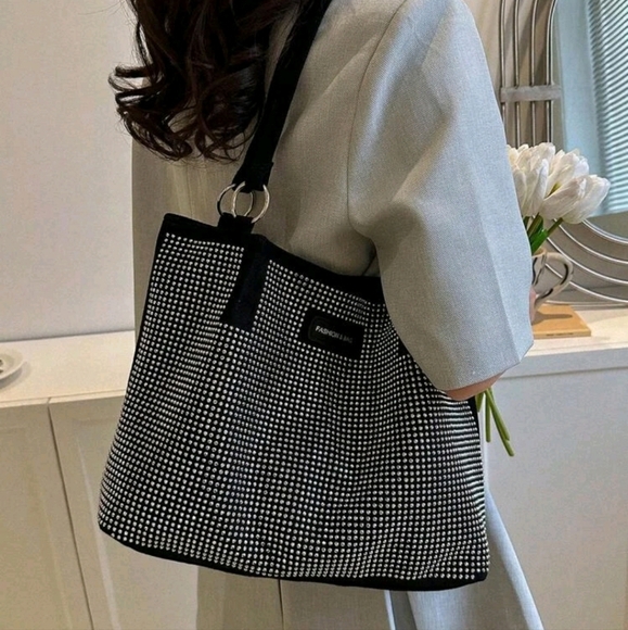 Large Capacity Women Bag, 2024 New Trendy Fashion Rhinestone High-End Commuter - Picture 2 of 7